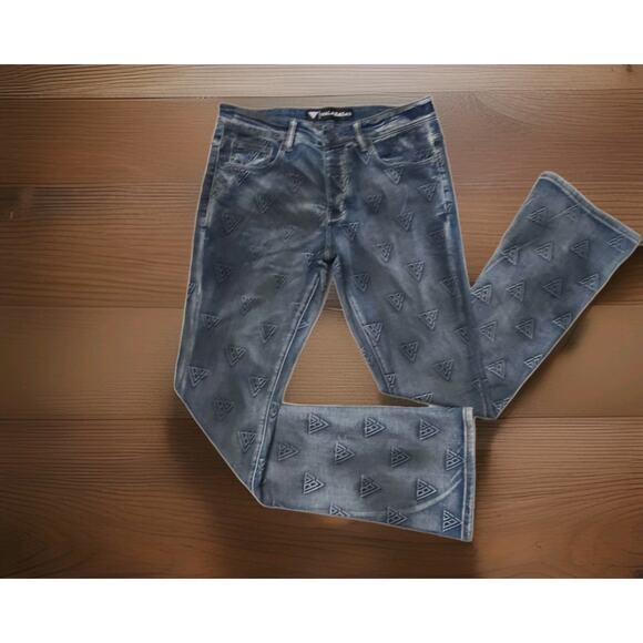 Valabasas Men's Tagged Stacked Denim Flare In Dirty Vintage Jeans Size 32 - Picture 8 of 16